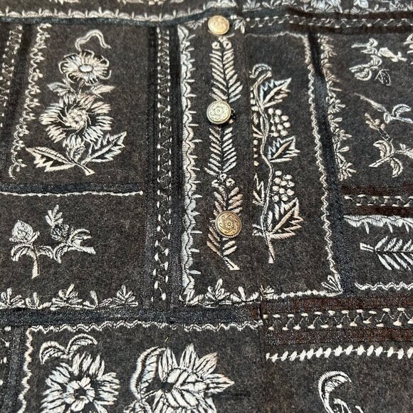 Vintage Paul Harris Design Folk Ornate Embroidered Wool Blend Vest L - Picture 5 of 6